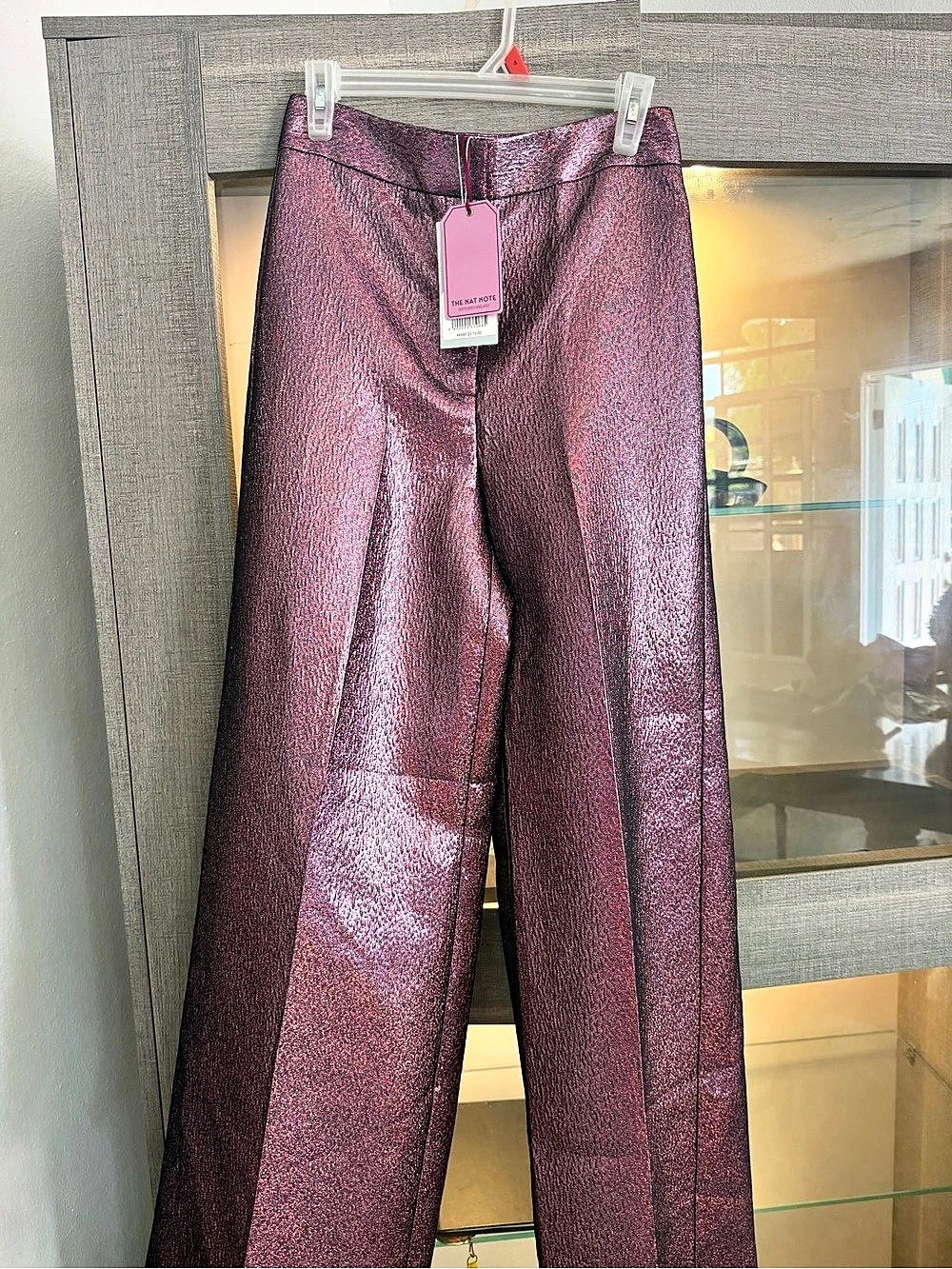 Antonio Melani Wide Leg Pant Metallic Wide Leg Pants in Purple Size 4 NWT